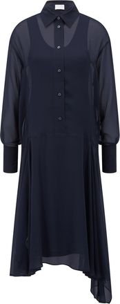 HUGO BOSS Womens Dalvara Dress in Navy Silk - Size 6 UK