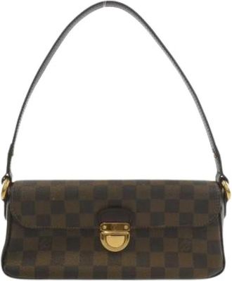 Louis Vuitton Pre-owned Vintage Schoudertas van Gecoat Canvas - Dames - Vintage Schoudertas - Bruin - ONE Size - Vintage