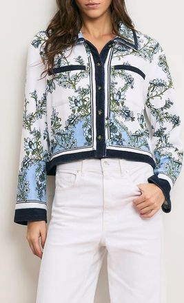 Veronica Beard Novelle Cardigan in Blue Jay Multi at Nordstrom, Size X-Large