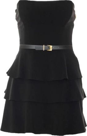 Elisabetta Franchi Mini Jurk - Dames - Korte kleedjes - Zwart - M - Nylon - Kleedjes