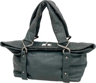 Chanel Dark Green Leather Tote Bag (Pre-Owned)