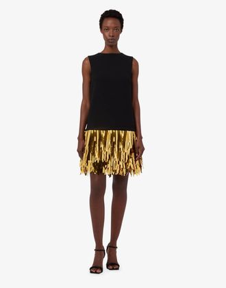 Moschino Embellished stretch crepe dress - Black