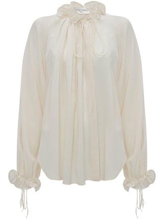 Victoria Beckham Blouse met ruches - Wit