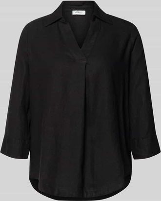 s.Oliver Red Label Relaxed Fit Hemdbluse aus Leinen-Viskose-Mix in Black, Gr&ouml;&szlig;e 34