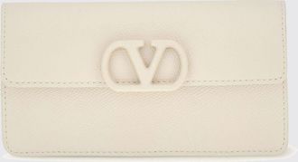Valentino Garavani Wallet on Chain VLogo Signature in pelle di vitello martellata