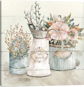 iCanvas Shiplap Flower Market by Carol Robinson Canvas Wall Art in Multi at Nordstrom Rack