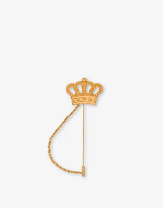 Moschino Large metal brooch - Gold