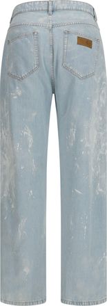 Maison Margiela Mens Splatter Effect Jeans Light Blue Cotton