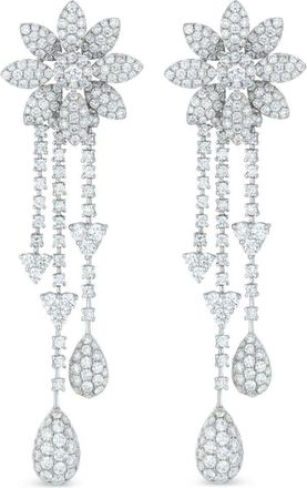 Rewind 18kt white gold floral diamond earrings