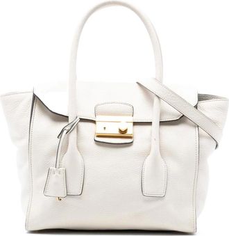 Prada Pre-owned Handbags, female, White, Size: ONE SIZE Pre-owned Leather Satchel Bag