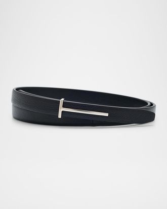 Tom Ford Grain Leather Slim T Belt