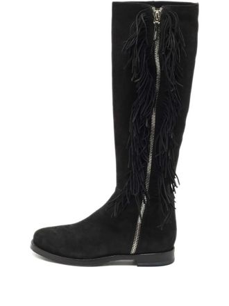 Le Silla suede fringe knee boots - women - Calf Suede/Calf Leather/Calf Leather/Rubber - 37.5 - Black