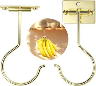 OEM Set Di 2 Ganci Autoadesivi Dorati Per Banane, Uva E Frutta Da Cucina, Porta Banane, Mantiene Le Banane Fresche Sotto I Pensili, Contenitore Magnetico 