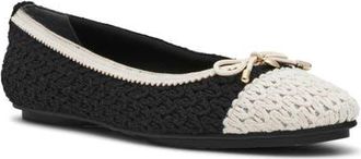 Anne Klein Luci Flat in Black/Cream at Nordstrom, Size 7.5