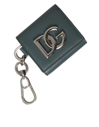 Dolce & Gabbana Groene Leren DG Logo Sleutelhanger Muntportemonnee Sleutelhanger Wallet