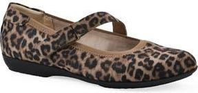 White Mountain Carwen Mary Jane Flat in Tan/Leopard/Nylon at Nordstrom Rack, Size 8.5