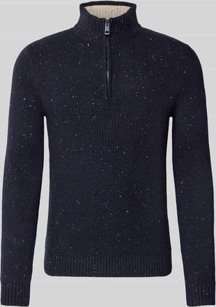 Tom Tailor Regular Fit Troyer aus Baumwoll-Mix in Marine, Größe XXXL