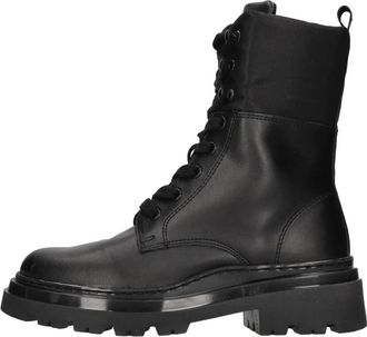 Twinset Enkellaarsjes met veters - Dames - Veterlaarzen - Zwart - 36 EU - Leer - Schoenen