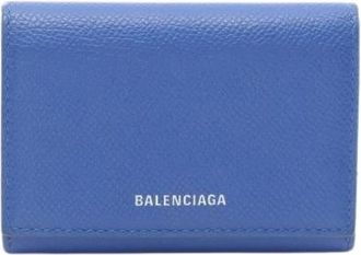 Balenciaga Pre-owned Wallets, female, Blue, Size: ONE SIZE Pre-owned Ville leather card holder