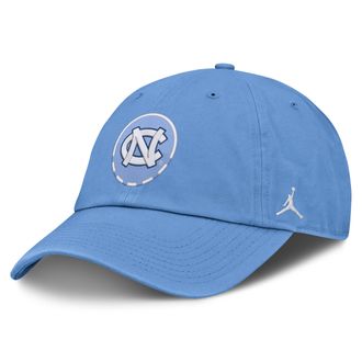 Nike Jordan Mens North Carolina Natural Club Jordan Brand College Adjustable Hat in Blue | JC014EYNCN-YW8