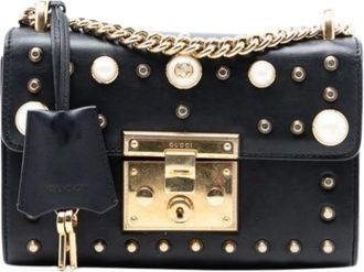 Gucci Pre-owned Cross Body Bags, female, Black, Size: ONE SIZE Pre-owned Leather Crossbody Bag