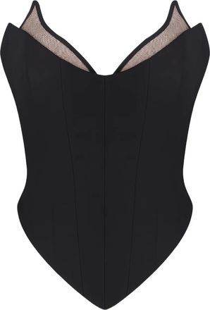 NUÉ Top con scollo a cuore - Nero