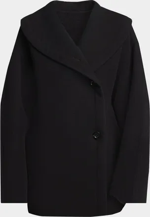 The Row Temur Double-Breasted Wool Shawl-Collar Coat