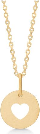 Frk. Lisberg Accessoires, Dames, Geel, S, Hart Ketting in 14 karaats verguld zilver
