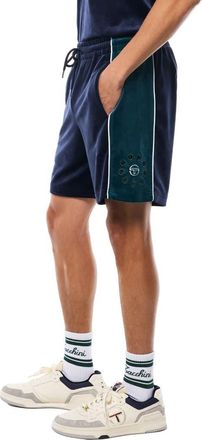 Sergio Tacchini Cresta Velour Short in Maritime Blue at Nordstrom, Size Xxx-Large
