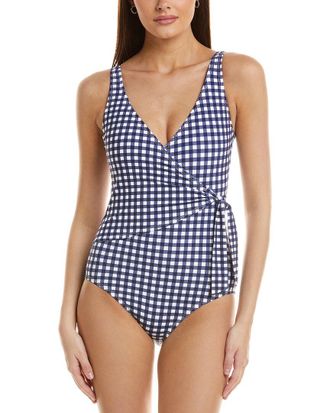 Tommy Bahama Gingham Wrap Front One-Piece