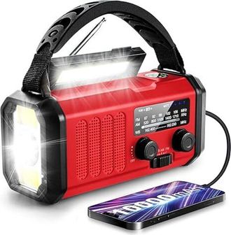 OEM Radio De Emergencia Con Manivela, Radio Solar De 10 000 Mah/37 000 Mwh, Radio Meteorol&oacute;gica Noaa/am/fm, Radio Con Dinamo Y Linterna Led Multifunci&oacute;n P
