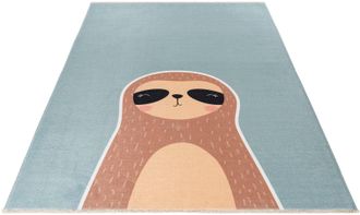 Obsession Kinderteppich »My Greta 604« rechteckig 6 mm Höhe Kurzflor, Motiv Faultier, mit Fransen, Kinderzimmer