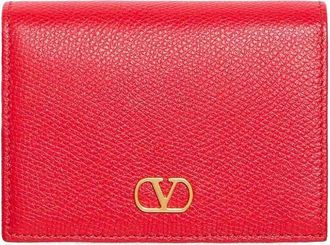 Valentino Garavani Vlogo Signature Grainy Leather Wallet