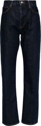 A Gold E Donkerblauwe Straight-Leg Jeans - Dames - Regular Fit Jeans - Zwart - W29 - Katoen - Jeans