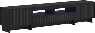 vidaXL Cabinet De Tv Led De 5 Piezas Negro Madera De Ingenier&iacute;a Vidaxl
