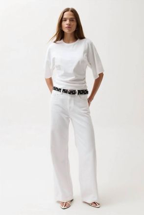 Pistola Denim Jadyn Low Slung Palazzo Jeans In Vivid White