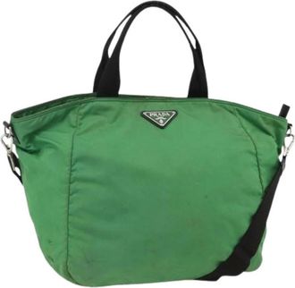 Prada Pre-owned Tote Bags, female, Green, Size: ONE SIZE Pre-owned Vintage Tote Bag