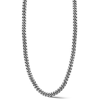 Yield of Men Mens Oxidized Sterling Silver Curb Chain Necklace at Nordstrom Rack, Size 20