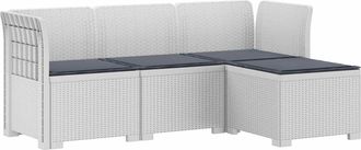 vidaXL Sof&aacute; De Jard&iacute;n Para 4 Personas Con Cojines Y Dise&ntilde;o De Rattan Vidaxl