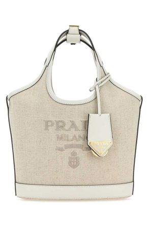 Prada Sand Canvas Tote Bag