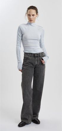 Mother of All Pepper Turtleneck Long Sleeves Shirt in Light Blue at Nordstrom, Size X-Small