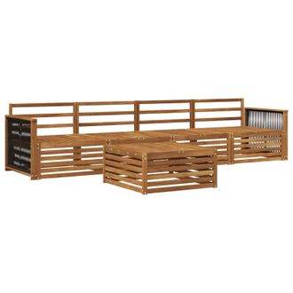 vidaXL Set Di Divani Da Esterno 5 Pz Naturale Legno Di Acacia Massello Vidaxl