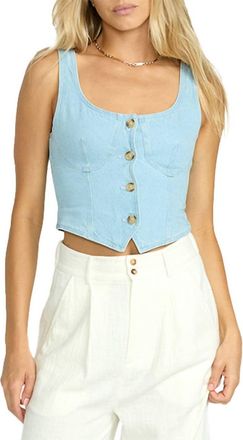 Billabong Womens Sunwashed Woven Vest In Salt Blue