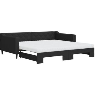 vidaXL Vidaxl - Sof&aacute; Cama Nido Con Colch&oacute;n Tela Negro 100x200 Cm