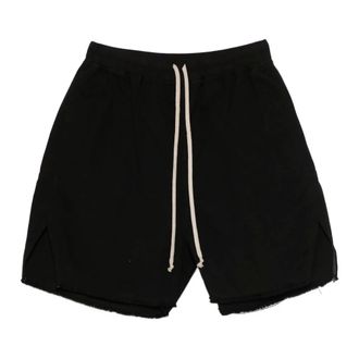 Rick Owens Casual Shorts, male, Black, Size: XL Zip Detail Raw-Cut Shorts