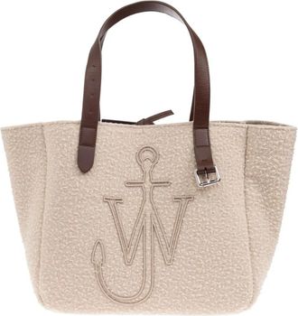 J.W.Anderson Geborduurd Logo Beige Tote Tas - Dames - Shoppers - Beige - ONE Size - Tassen