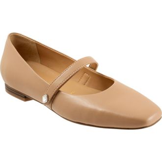 Softwalk Hazel Mary Jane Flat in Beige at Nordstrom, Size 10.5