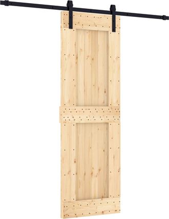 vidaXL Puerta Corredera 70 X 210 Cm Natural Y Negro Vidaxl