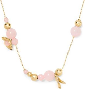 Kate Spade New York gilded garden pendant necklace in Blush at Nordstrom