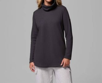 Columbia Holly Waffle Cowl Neck Pullover Sweater In Shark